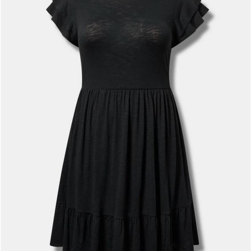Torrid ruffle black dress